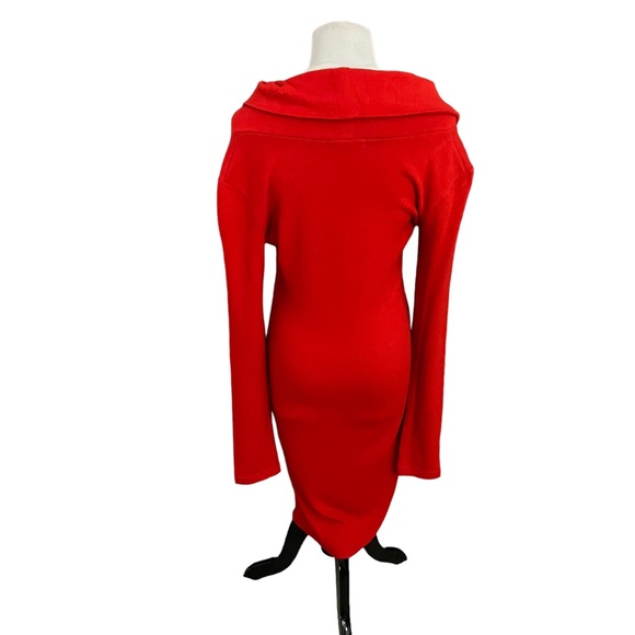 Patty Boutik red cowl neck sweater dress size small - Picture 3 of 6